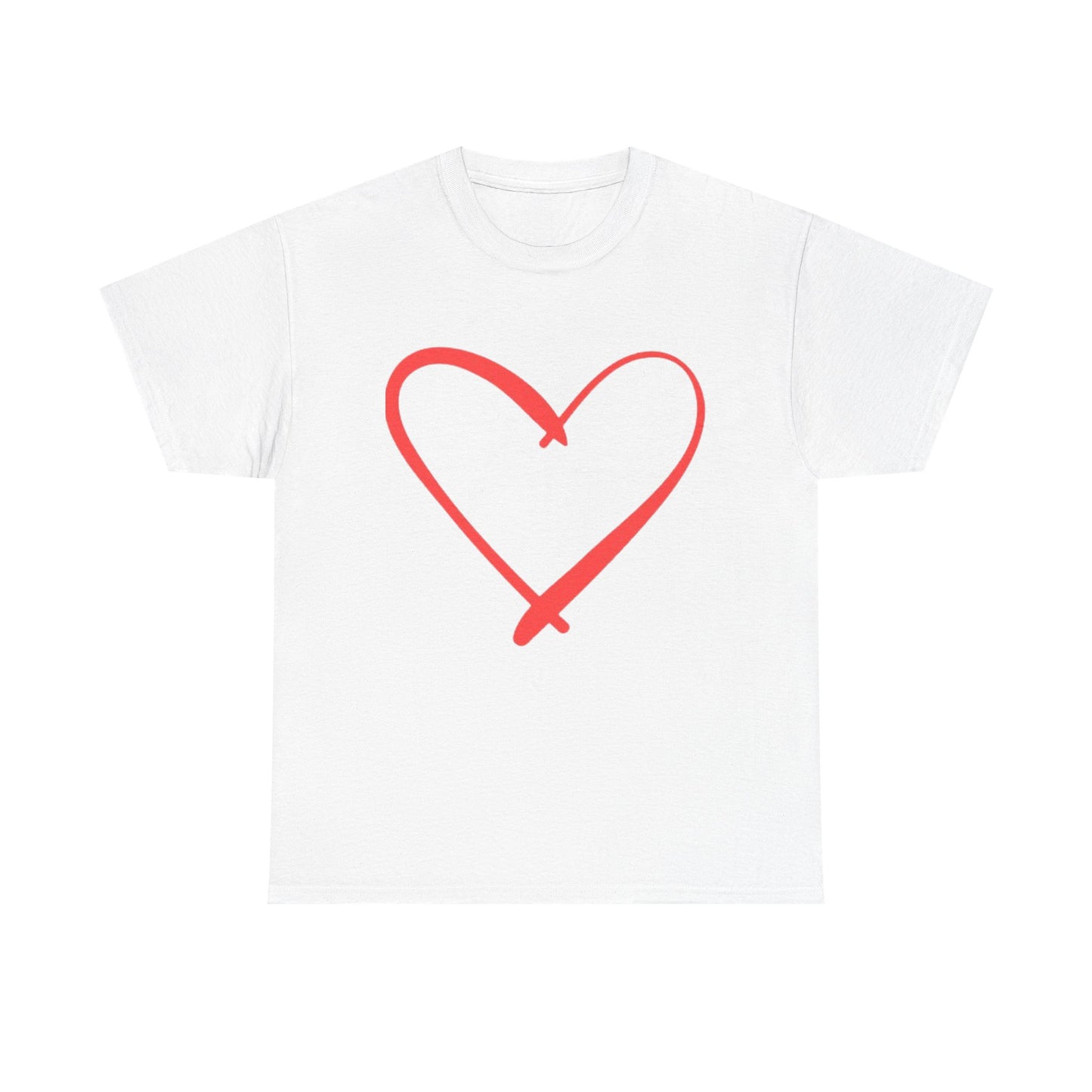 minimal heart sketch graphic tshirt- unisex