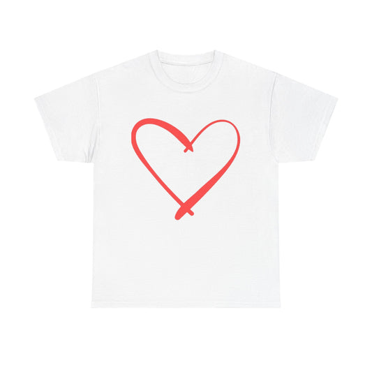 minimal heart sketch graphic tshirt- unisex